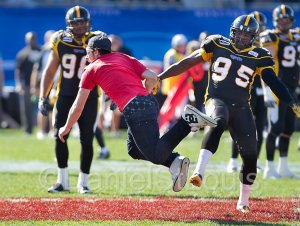 running across the field during CFL game.