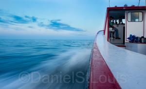 Fisher boat at la Dune de Bouctouche, NB.