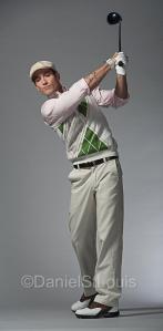 golfer taking a swing