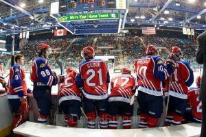 QMJHL sports photography during Moncton WIldcat playoff hockey