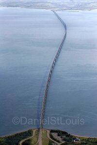 Aerial photo of the Confederation Bridge, PEI.