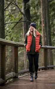Outerwear photography on the Capilano Bridge, BC